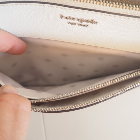 Kate Spade Cameron Double Zip Gray Leather Adjustable Crossbody Bag Purse - Picture 9 of 14